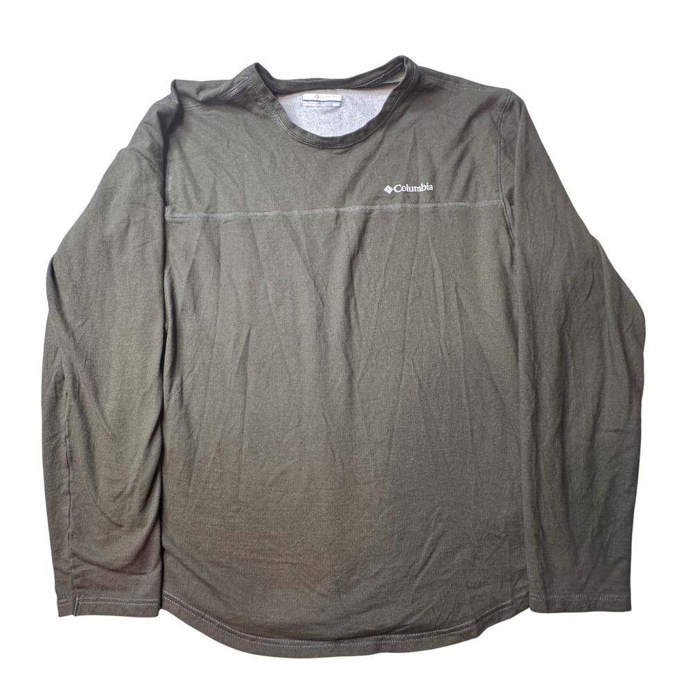 Columbia Shirt Mens‎ M Olive Green Omni-Wick Long Sleeve Crew Neck Hiking Active
